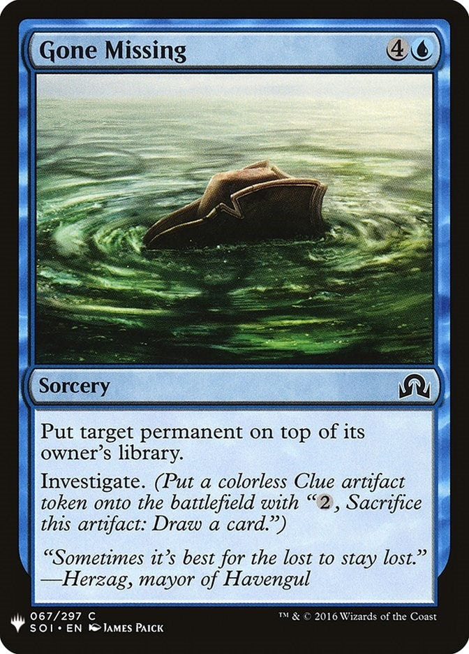 Image for Gone Missing (67) [The List Reprints] - Magic: The Gathering