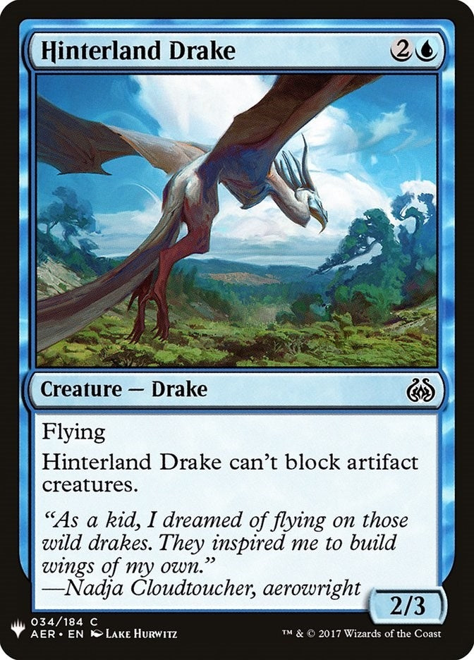 Image for Hinterland Drake (34) [The List Reprints] - Magic: The Gathering