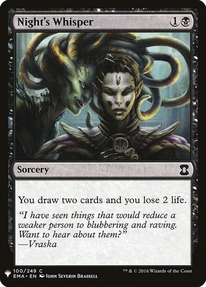 Image for Night's Whisper (100) [The List Reprints] - Magic: The Gathering