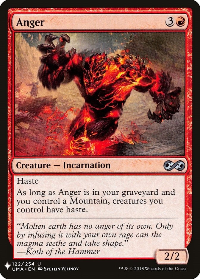 Image for Anger (UMA) (122) [The List Reprints] - Magic: The Gathering