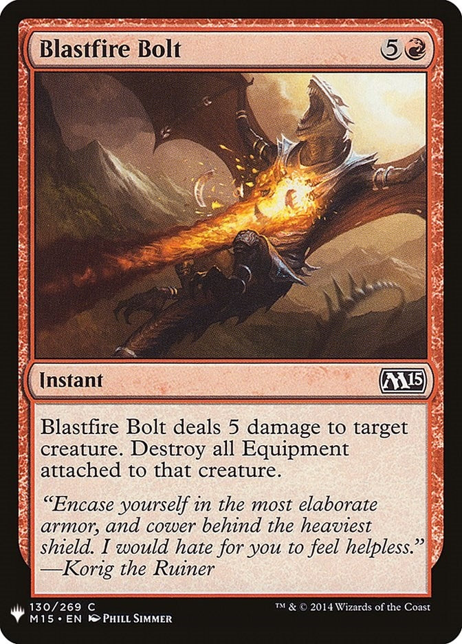 Image for Blastfire Bolt (130) [The List Reprints] - Magic: The Gathering