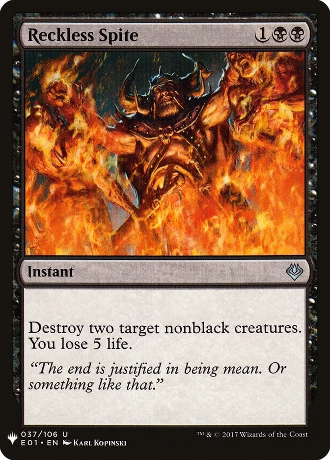 Image for Reckless Spite (37) [The List Reprints] - Magic: The Gathering