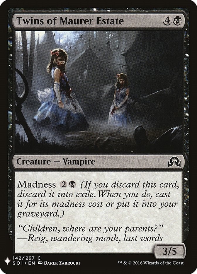 Image for Twins of Maurer Estate (142) [The List Reprints] - Magic: The Gathering
