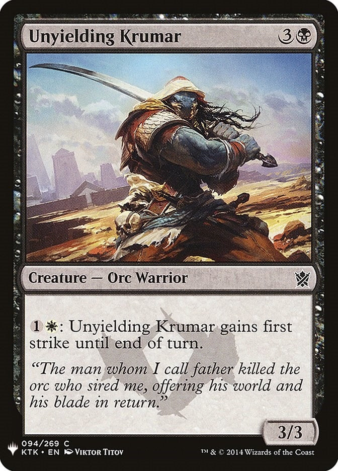 Image for Unyielding Krumar (94) [The List Reprints] - Magic: The Gathering