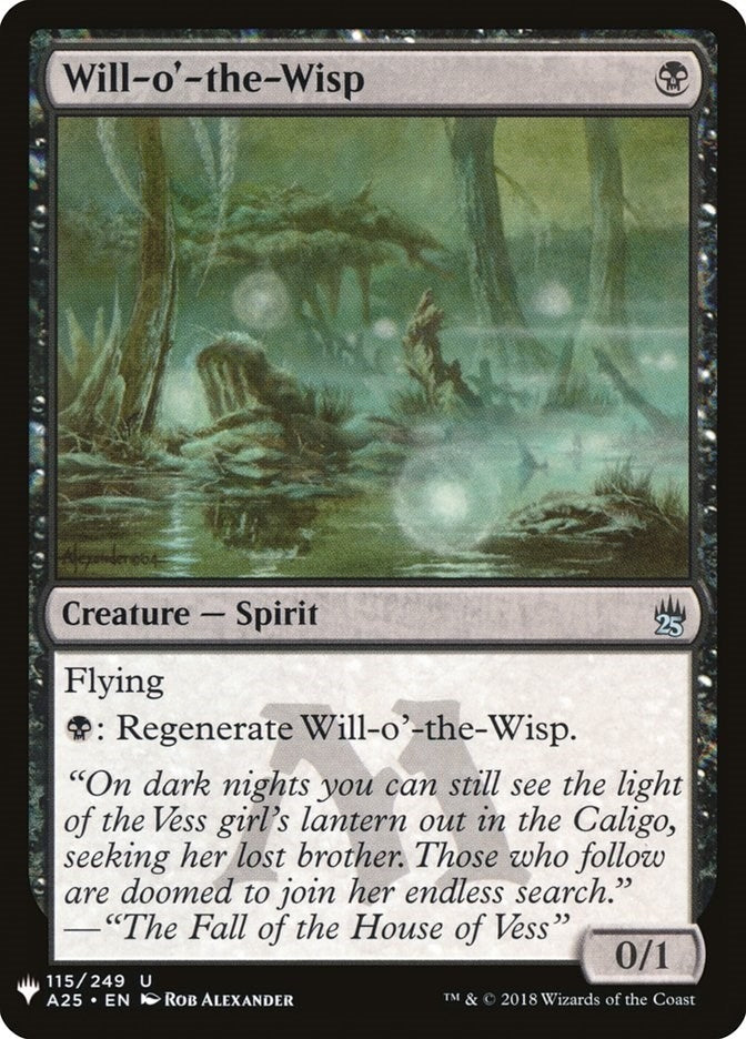 Image for Will-o'-the-Wisp (115) [The List Reprints] - Magic: The Gathering