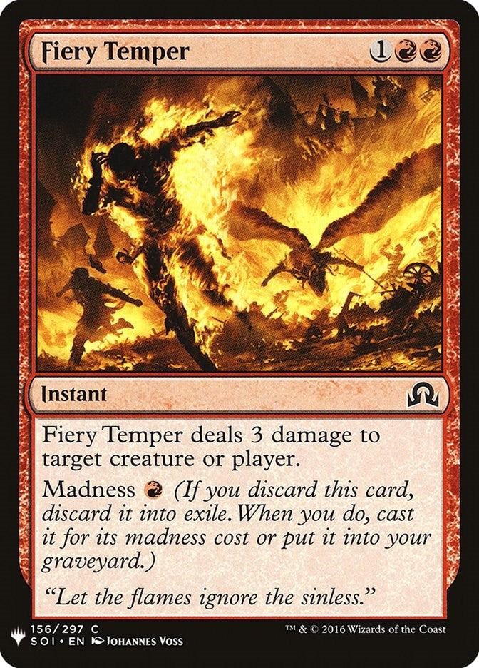 Image for Fiery Temper (156) [The List Reprints] - Magic: The Gathering