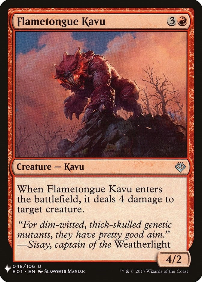 Image for Flametongue Kavu (48) [The List Reprints] - Magic: The Gathering