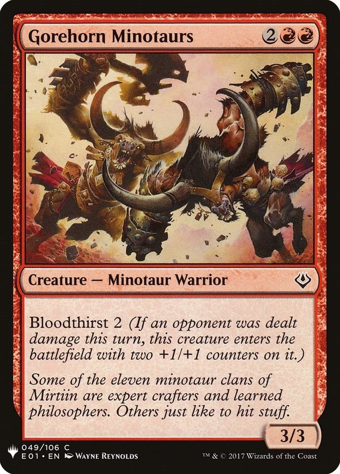 Image for Gorehorn Minotaurs (49) [The List Reprints] - Magic: The Gathering