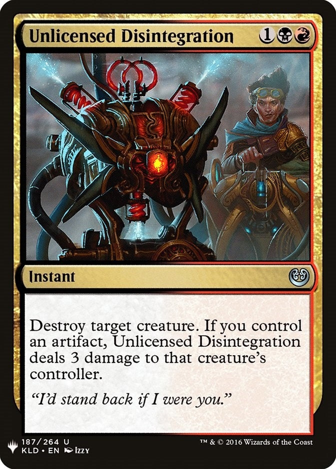 Image for Unlicensed Disintegration (187) [The List Reprints] - Magic: The Gathering