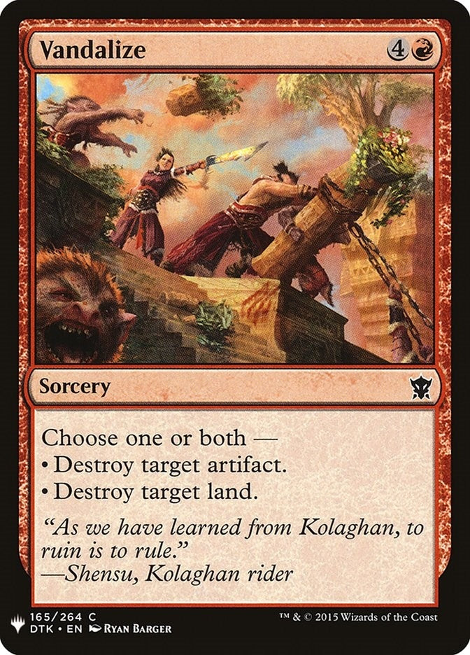 Image for Vandalize (165) [The List Reprints] - Magic: The Gathering