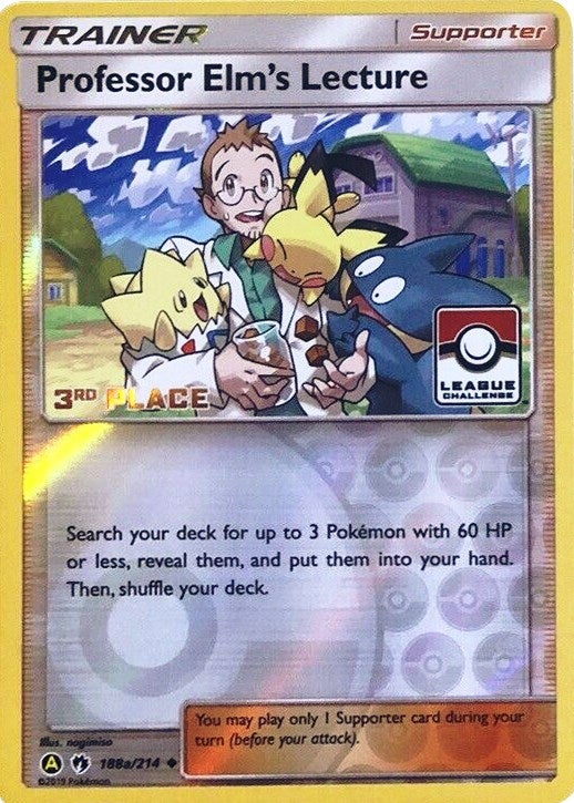 Image for Professor Elm's Lecture - 188a/214 (League Challenge) [3rd Place] (188a/214) [League & Championship Cards] - Pokemon