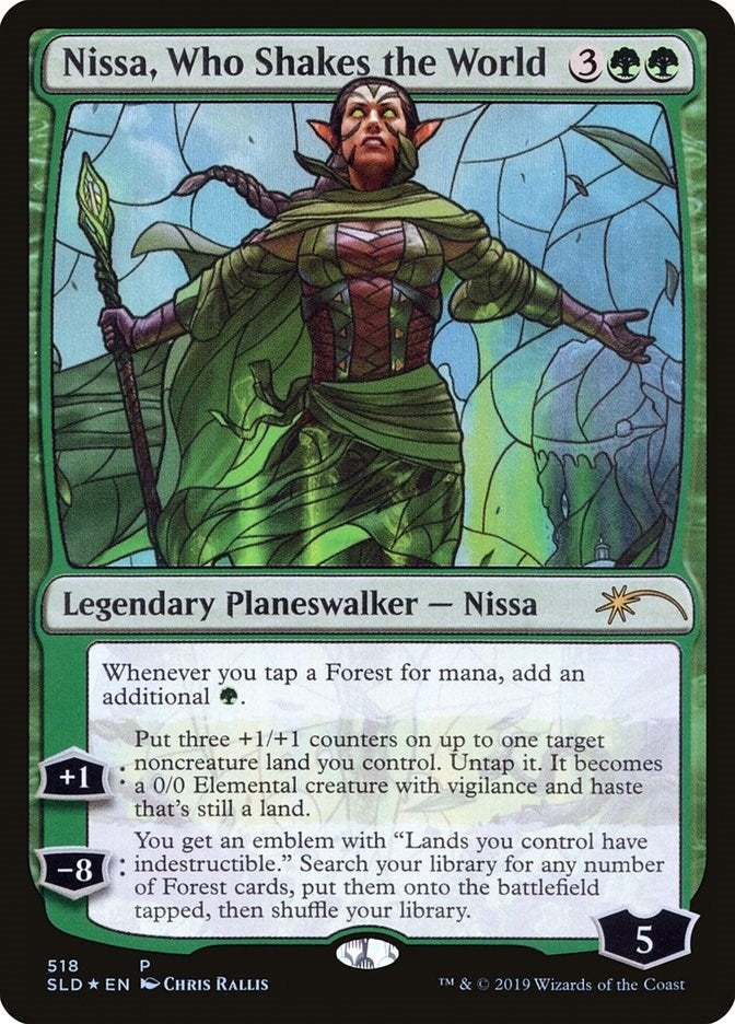 Image for Nissa, Who Shakes the World (Stained Glass) (518) [Secret Lair Drop Series] - Magic: The Gathering