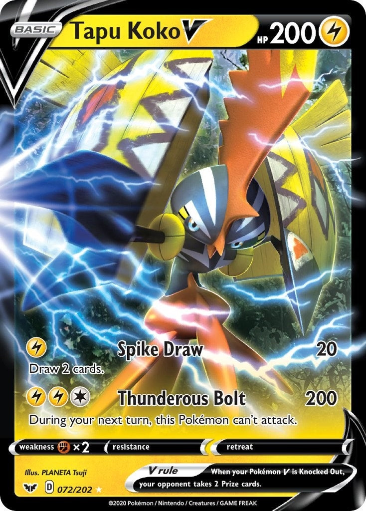 Image for Tapu Koko V (072/202) [SWSH01: Sword & Shield Base Set] - Pokemon