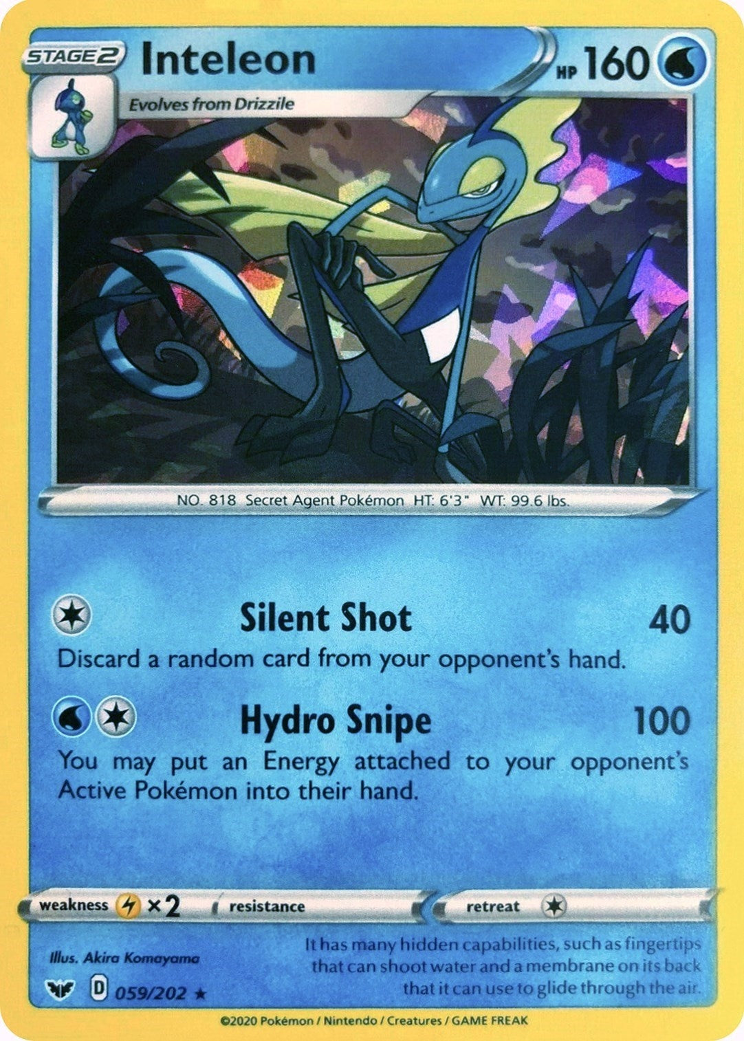 Image for Inteleon - 059/202 (Cracked Ice Holo) (059/202) [Deck Exclusives] - Pokemon