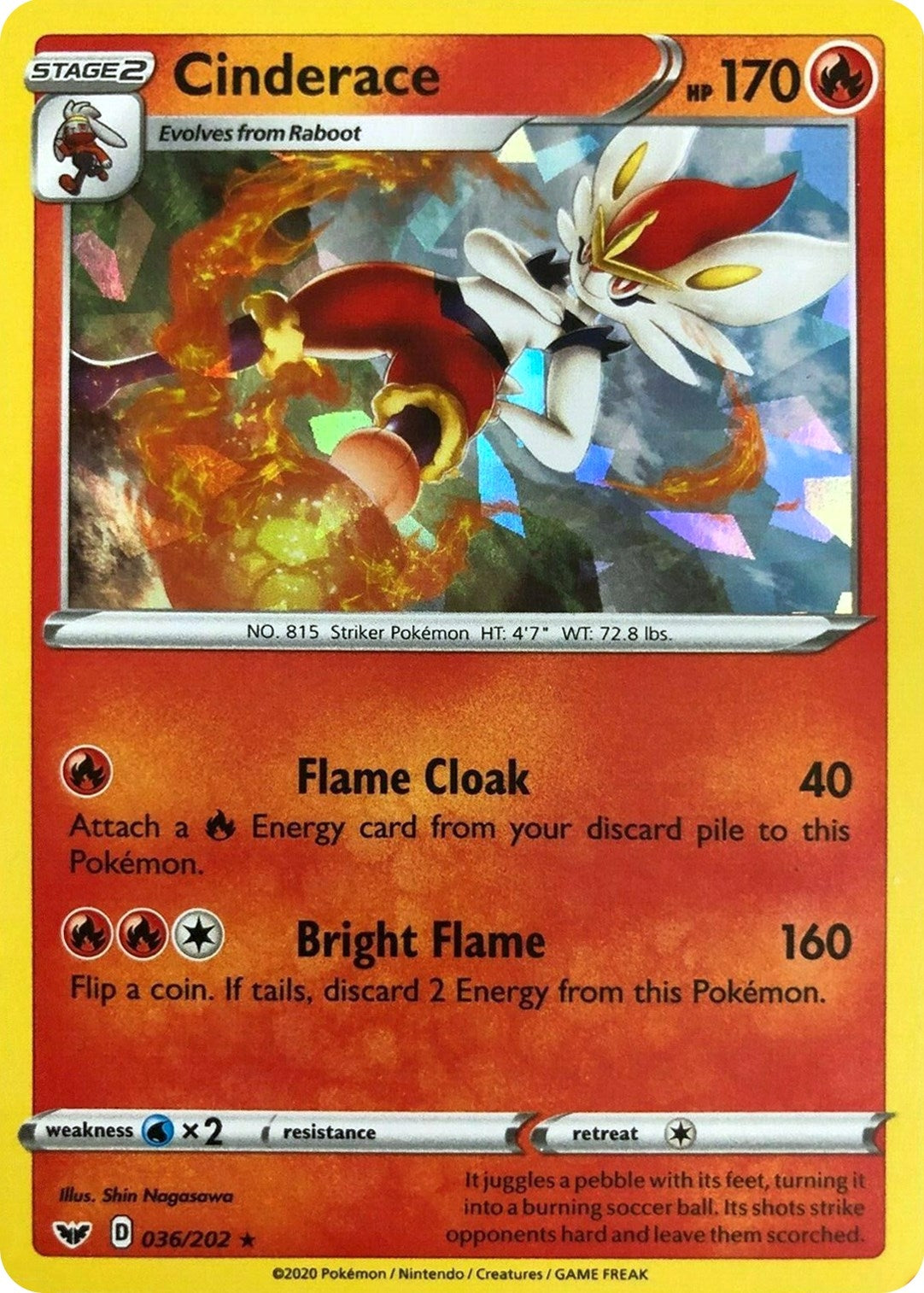 Image for Cinderace - 036/202 (Cracked Ice Holo) (036/202) [Deck Exclusives] - Pokemon