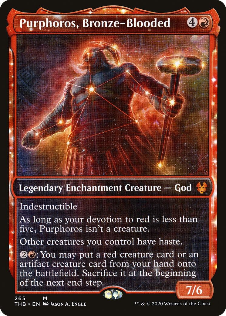 Image for Purphoros, Bronze-Blooded (Showcase) (265) [Theros Beyond Death] - Magic: The Gathering