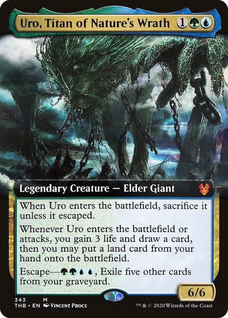 Image for Uro, Titan of Nature's Wrath (Extended Art) (343) [Theros Beyond Death] - Magic: The Gathering