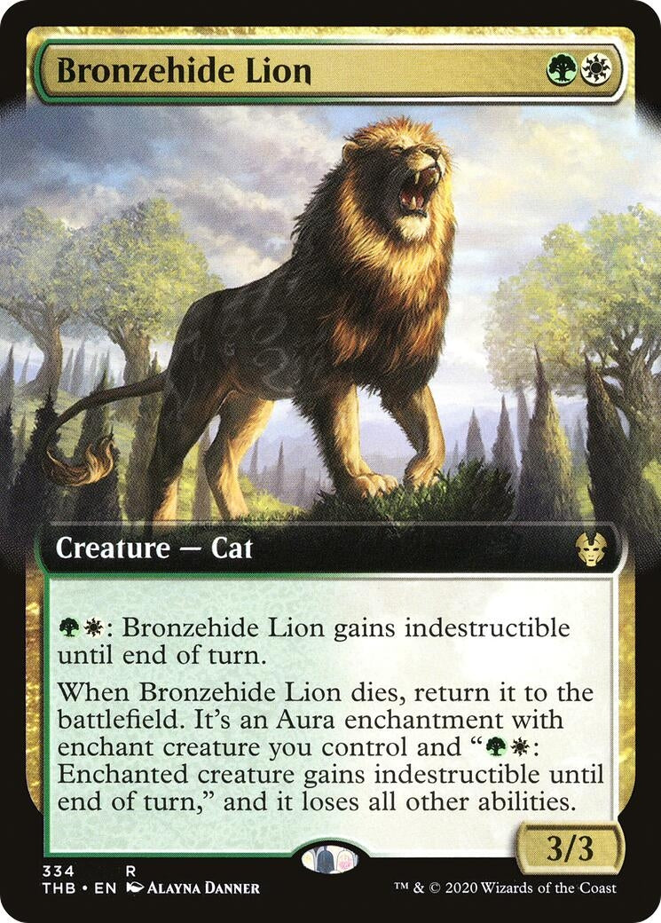 Image for Bronzehide Lion (Extended Art) (334) [Theros Beyond Death] - Magic: The Gathering