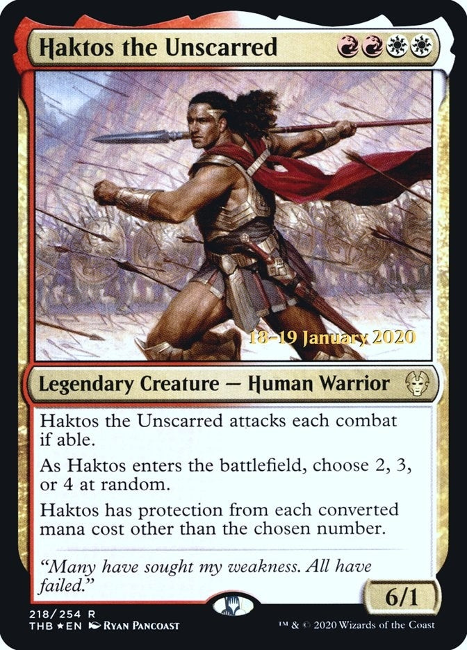 Image for Haktos the Unscarred (218) [Prerelease Cards] - Magic: The Gathering
