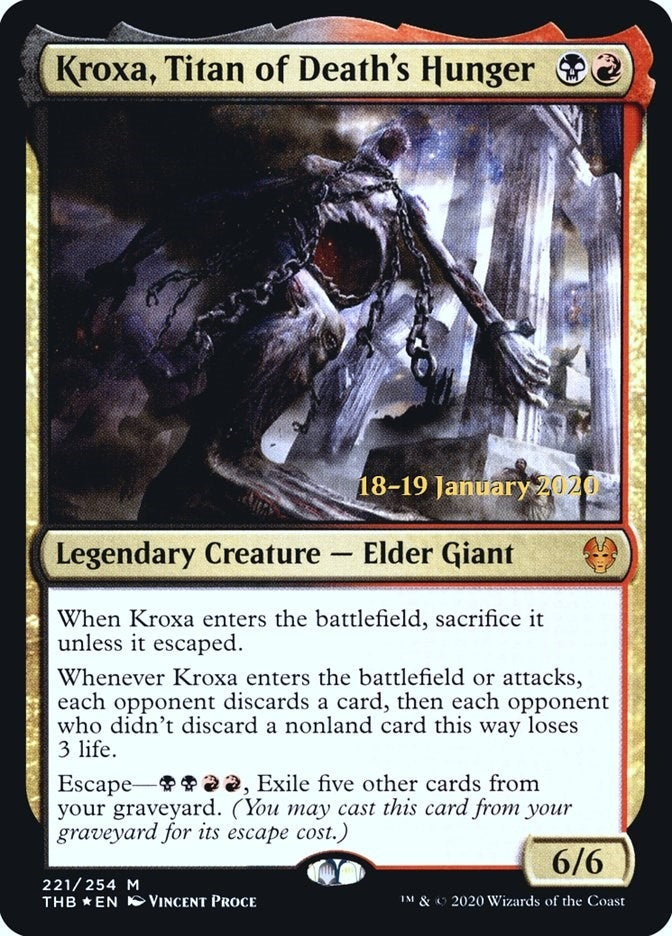 Image for Kroxa, Titan of Death's Hunger (221) [Prerelease Cards] - Magic: The Gathering