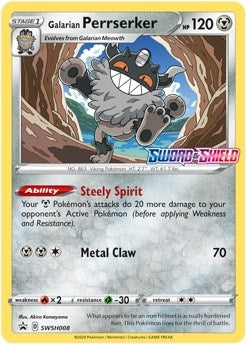Image for Galarian Perrserker - SWSH008 (Prerelease) (SWSH008) [SWSH: Sword & Shield Promo Cards] - Pokemon