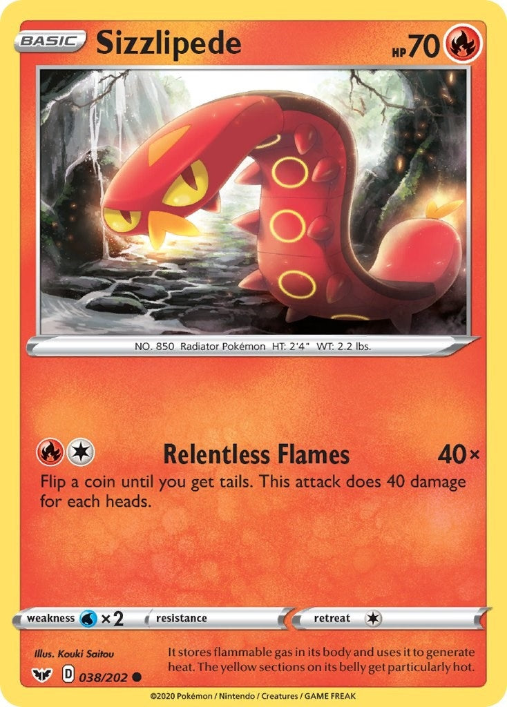 Image for Sizzlipede (038) (038/202) [SWSH01: Sword & Shield Base Set] - Pokemon