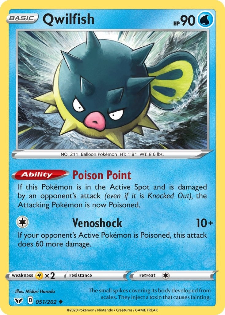 Image for Qwilfish (051/202) [SWSH01: Sword & Shield Base Set] - Pokemon