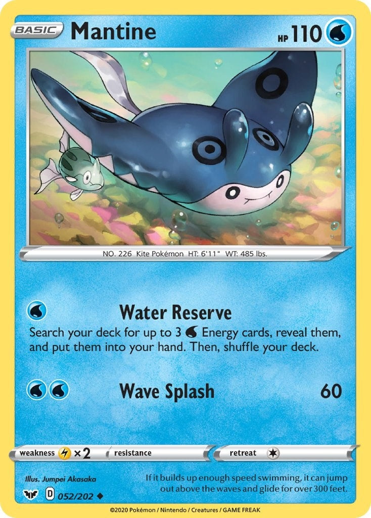 Image for Mantine (052/202) [SWSH01: Sword & Shield Base Set] - Pokemon