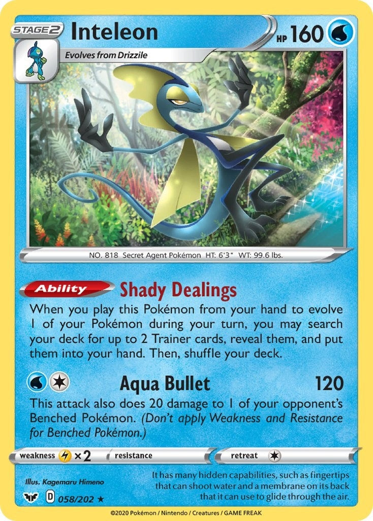 Image for Inteleon (058) (058/202) [SWSH01: Sword & Shield Base Set] - Pokemon