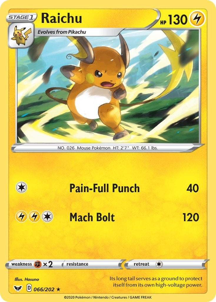 Image for Raichu (066/202) [SWSH01: Sword & Shield Base Set] - Pokemon