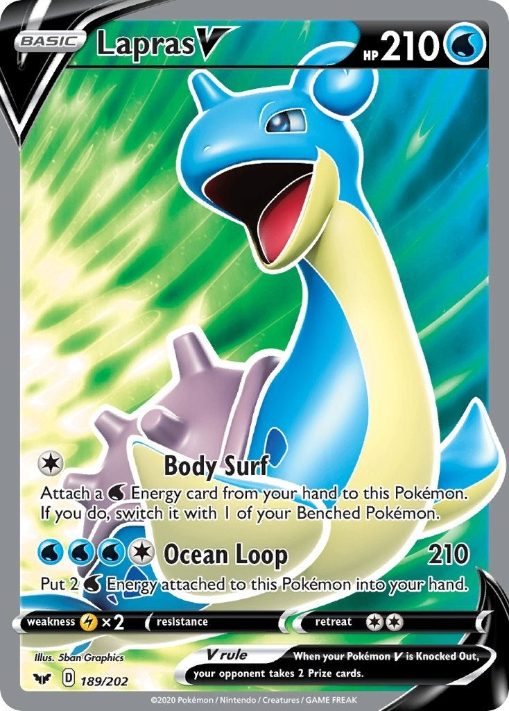 Image for Lapras V (Full Art) (189/202) [SWSH01: Sword & Shield Base Set] - Pokemon