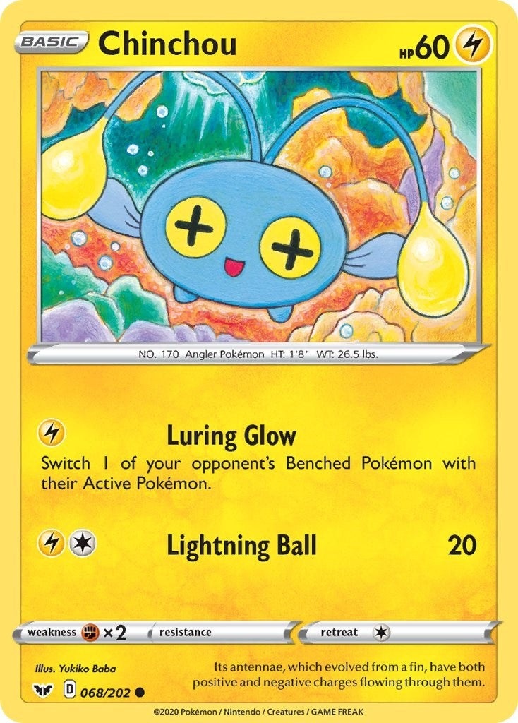 Image for Chinchou (068) (068/202) [SWSH01: Sword & Shield Base Set] - Pokemon