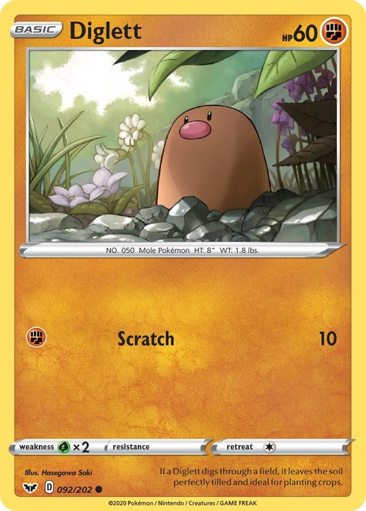 Image for Diglett (092/202) [SWSH01: Sword & Shield Base Set] - Pokemon