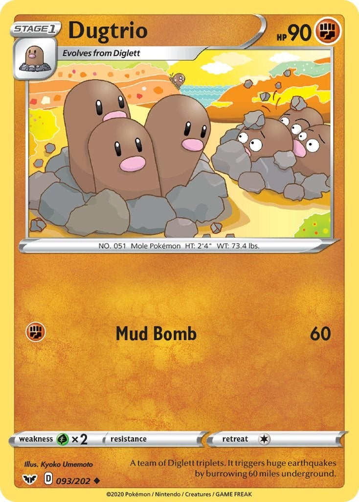 Image for Dugtrio (093/202) [SWSH01: Sword & Shield Base Set] - Pokemon