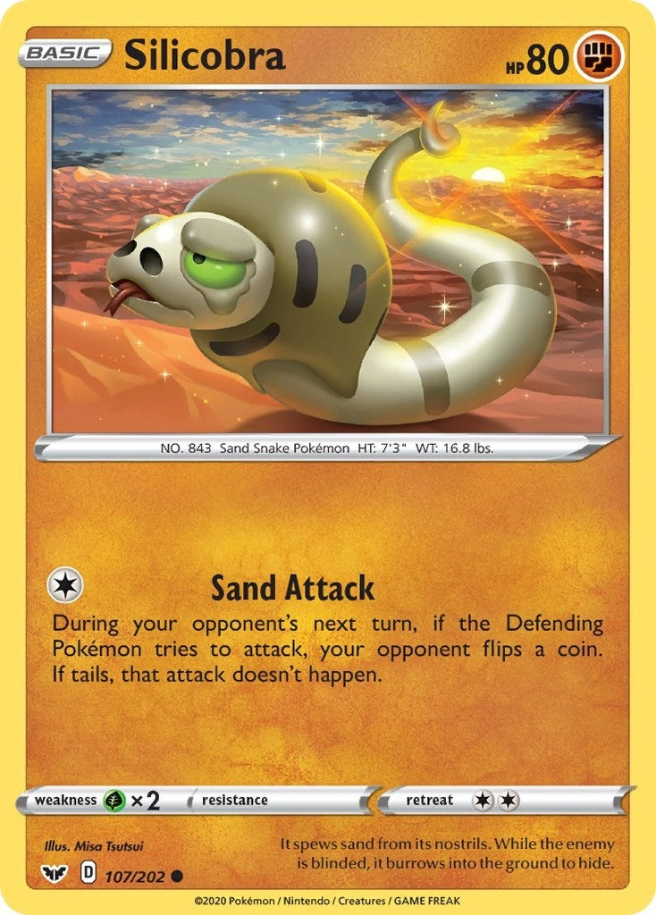 Image for Silicobra (107) (107/202) [SWSH01: Sword & Shield Base Set] - Pokemon