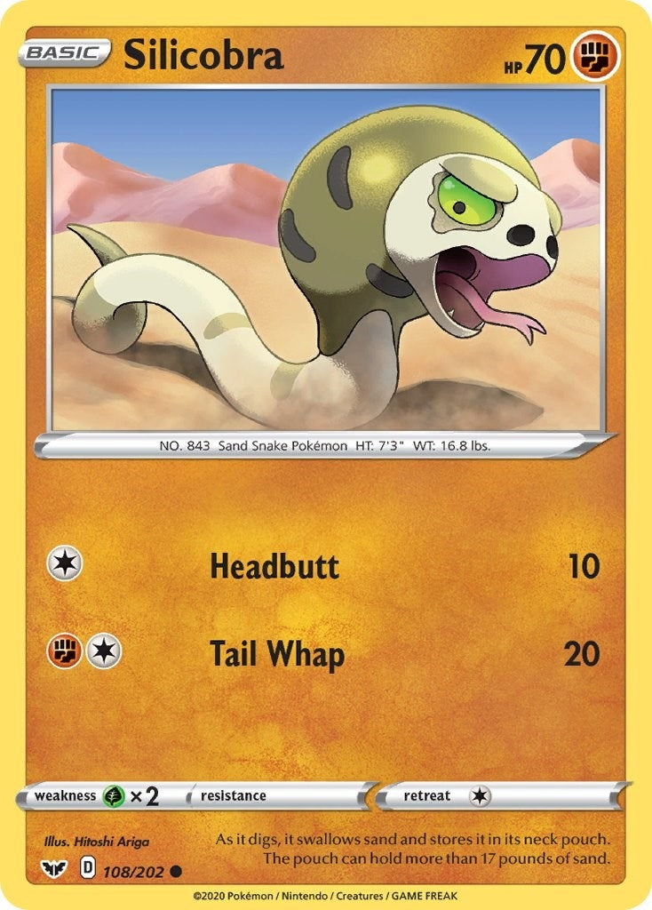 Image for Silicobra (108) (108/202) [SWSH01: Sword & Shield Base Set] - Pokemon