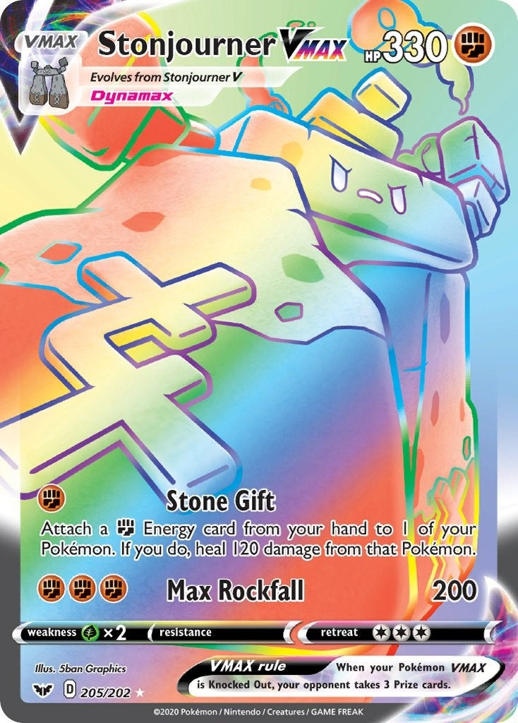 Image for Stonjourner VMAX (Secret) (205/202) [SWSH01: Sword & Shield Base Set] - Pokemon