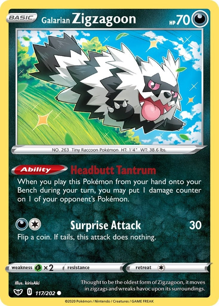 Image for Galarian Zigzagoon (117/202) [SWSH01: Sword & Shield Base Set] - Pokemon