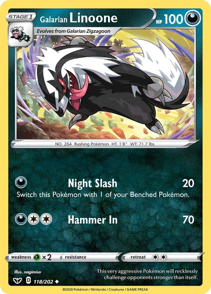 Image for Galarian Linoone (118/202) [SWSH01: Sword & Shield Base Set] - Pokemon