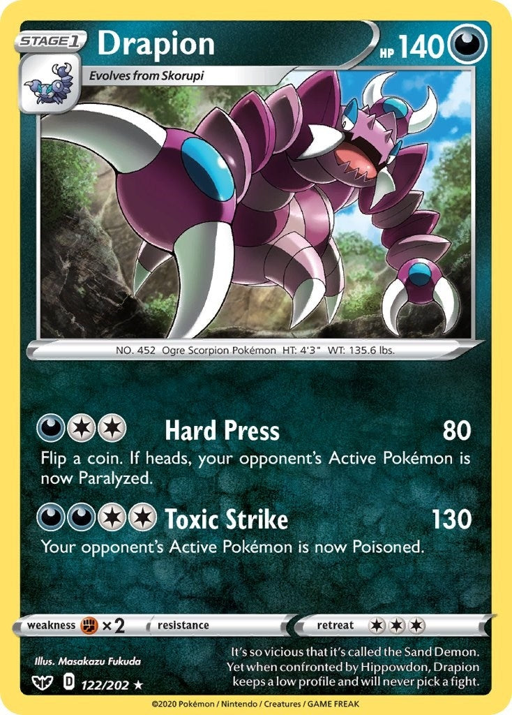 Image for Drapion (122/202) [SWSH01: Sword & Shield Base Set] - Pokemon