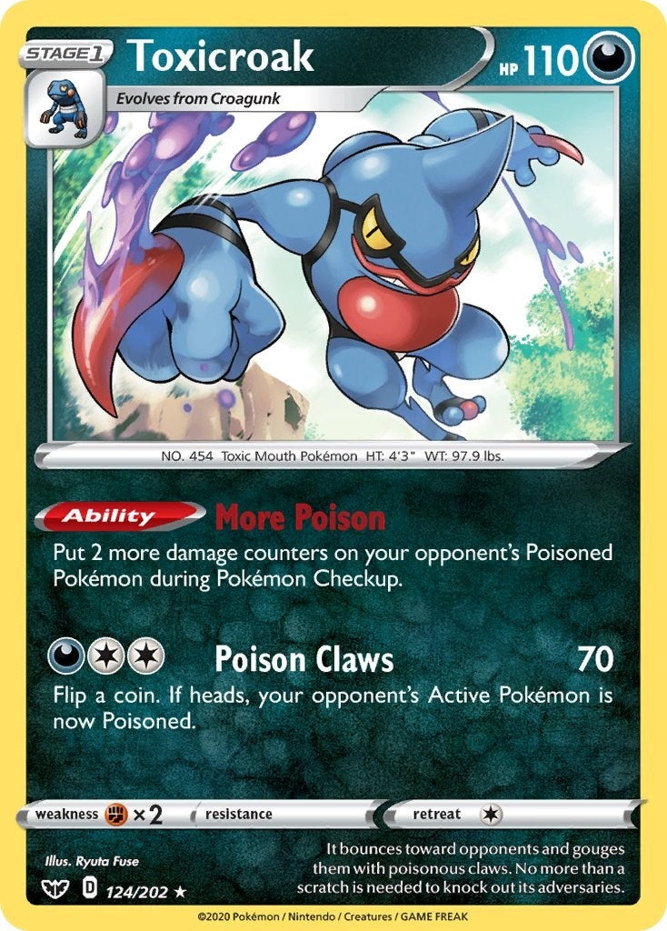 Image for Toxicroak (124/202) [SWSH01: Sword & Shield Base Set] - Pokemon