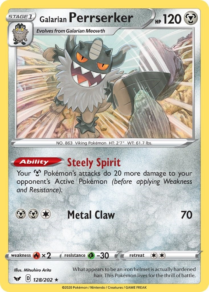 Image for Galarian Perrserker (128/202) [SWSH01: Sword & Shield Base Set] - Pokemon