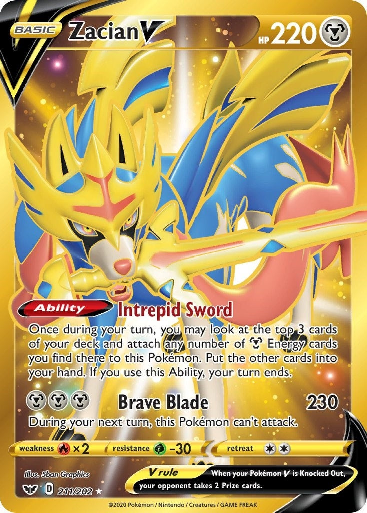 Image for Zacian V (Secret) (211/202) [SWSH01: Sword & Shield Base Set] - Pokemon