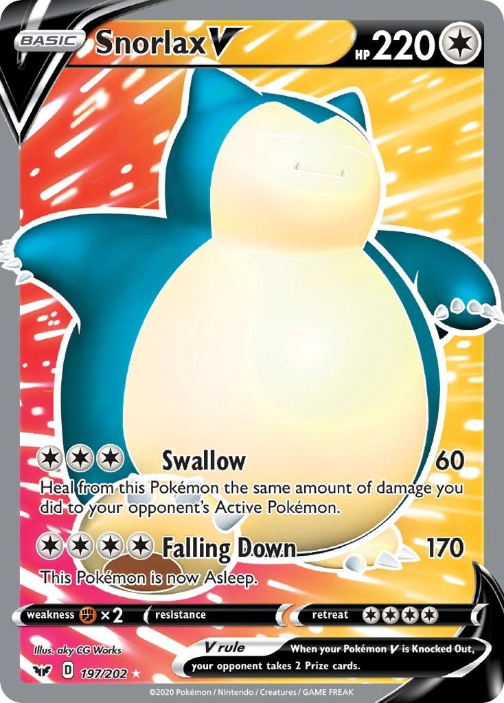 Image for Snorlax V (Full Art) (197/202) [SWSH01: Sword & Shield Base Set] - Pokemon