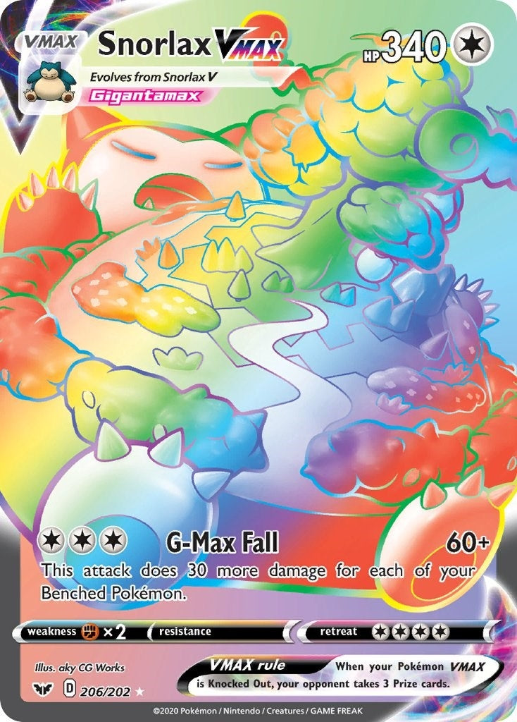 Image for Snorlax VMAX (Secret) (206/202) [SWSH01: Sword & Shield Base Set] - Pokemon