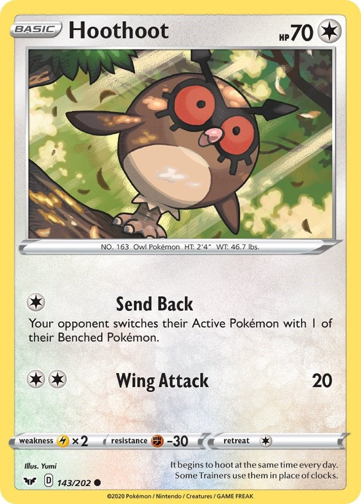 Image for Hoothoot (143/202) [SWSH01: Sword & Shield Base Set] - Pokemon