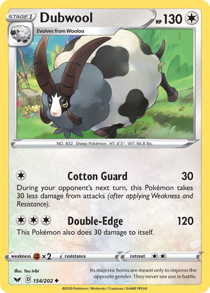 Image for Dubwool (154/202) [SWSH01: Sword & Shield Base Set] - Pokemon