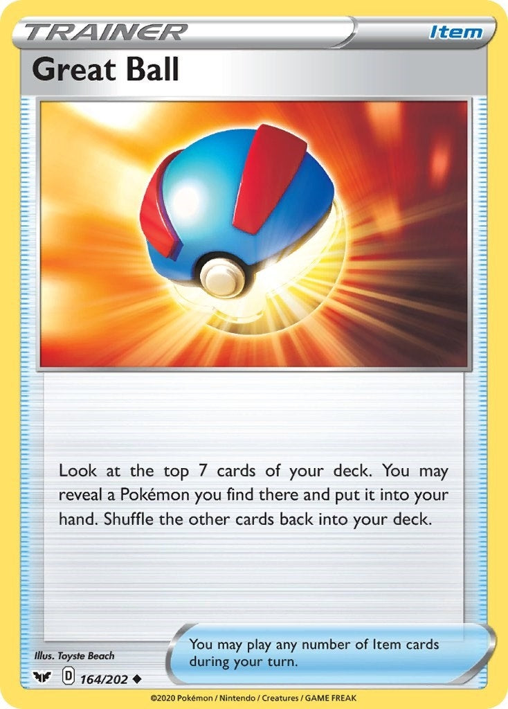 Image for Great Ball (164/202) [SWSH01: Sword & Shield Base Set] - Pokemon