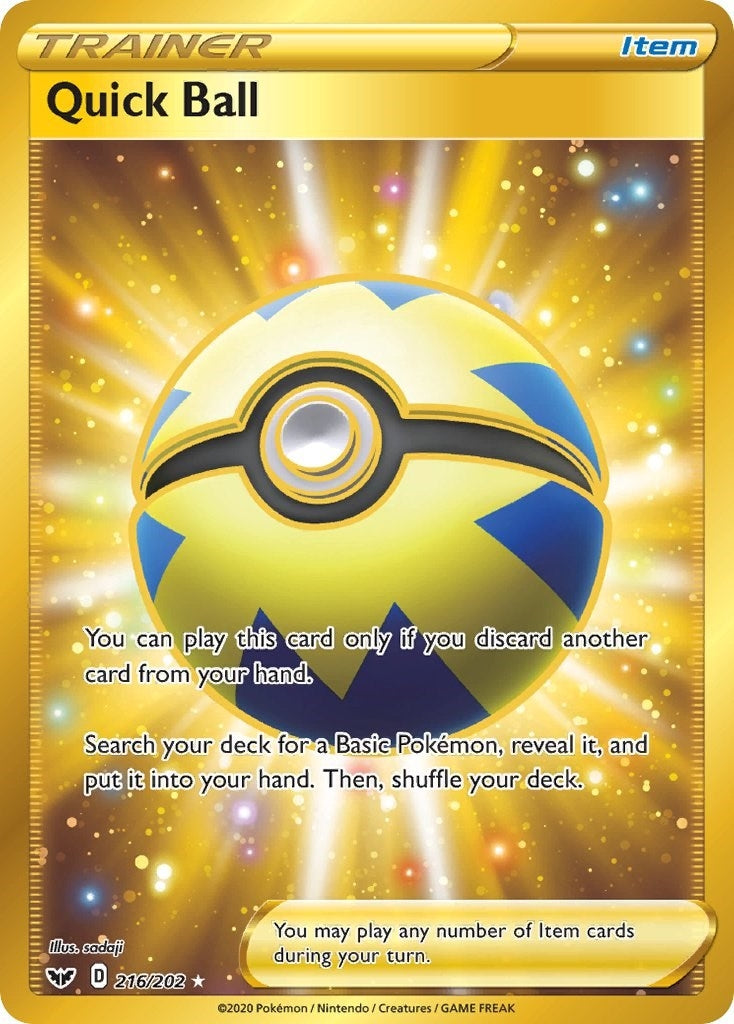Image for Quick Ball (Secret) (216/202) [SWSH01: Sword & Shield Base Set] - Pokemon