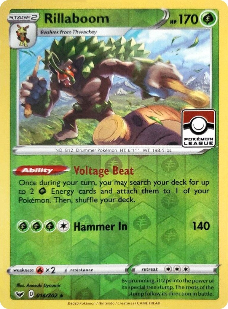 Image for Rillaboom - 014/202 (Pokemon League) (014/202) [League & Championship Cards] - Pokemon